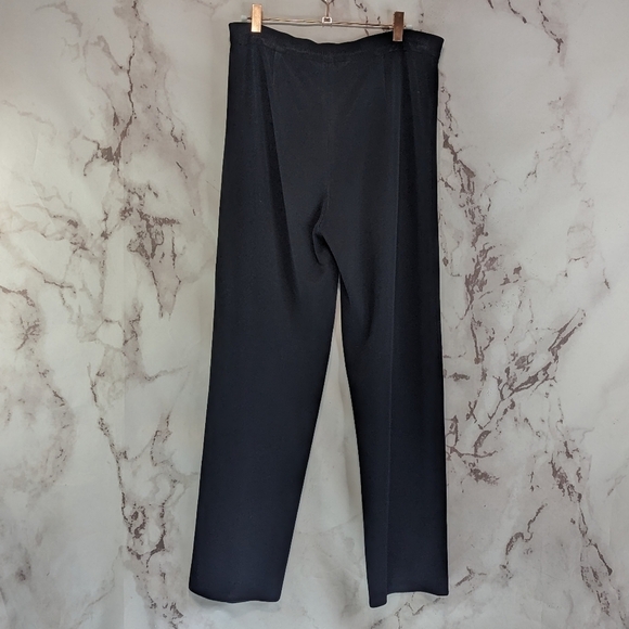 Exclusively Misook Pants Womens Medium P Black High Rise Acryllic Dress Short - Picture 5 of 9